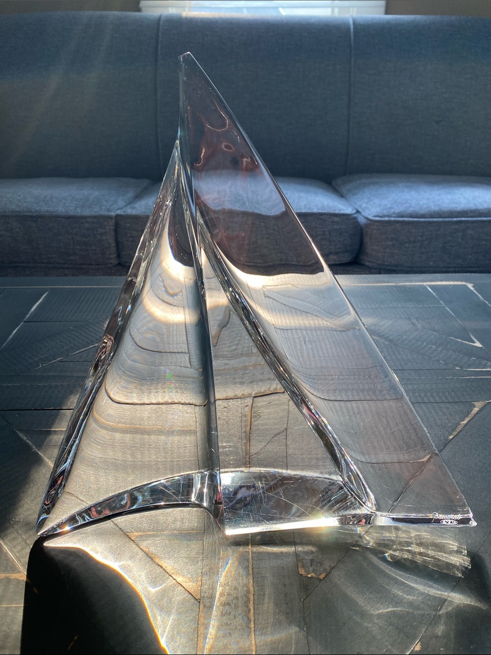 🩶Baccarat🩶Luminous Lead Crystal Alizee Sailboat Sculpture - Picture 2 of 14